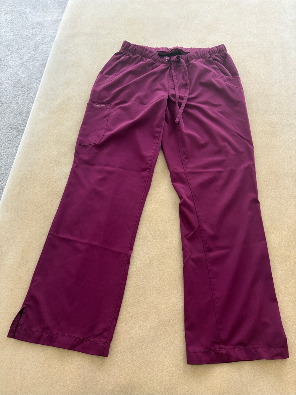 Healing Hands Women's Drawstring Scrub Pants in burgundy